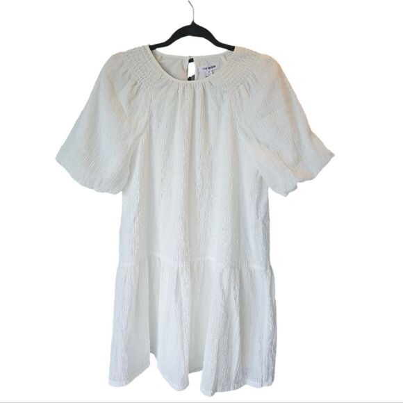 Steve Madden White Abrah Textured Mini Dress Size Medium, NWT - Picture 4 of 7